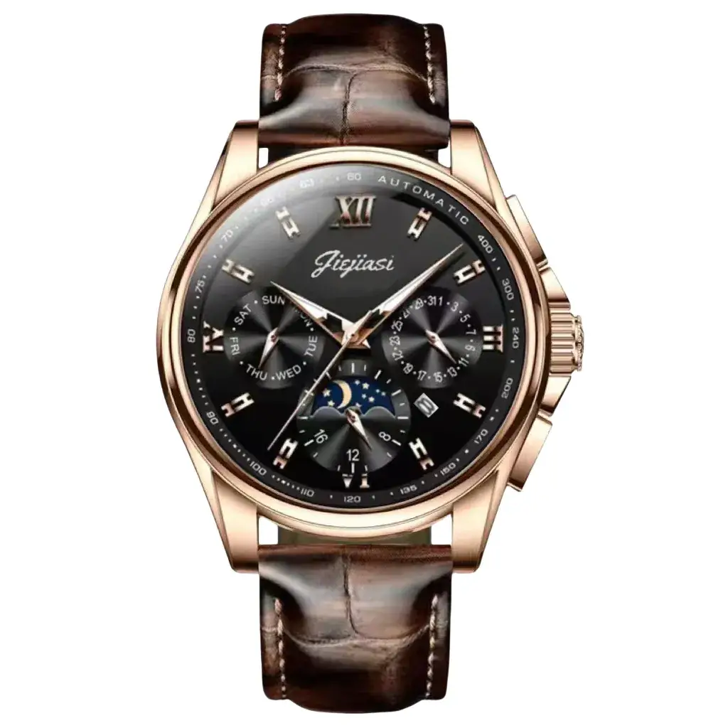 Men's Waterproof Luminous Calendar Watch Rose Gold Automatic - Image 3