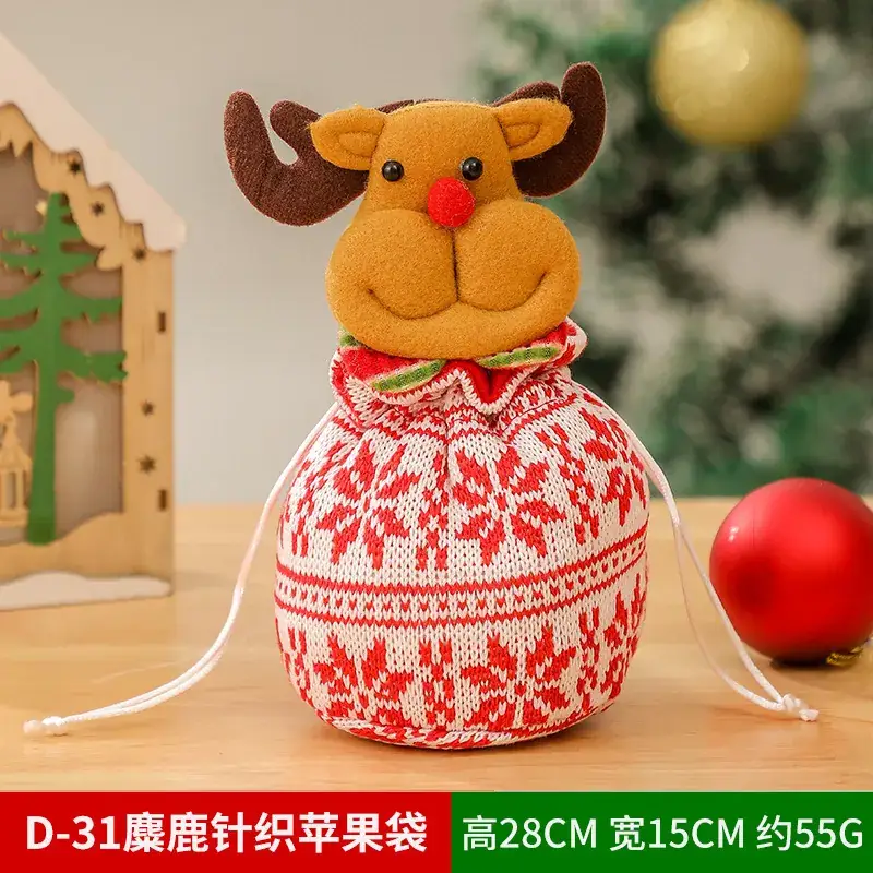 Christmas Apple Bag with Snowman Nose Decoration - Image 16