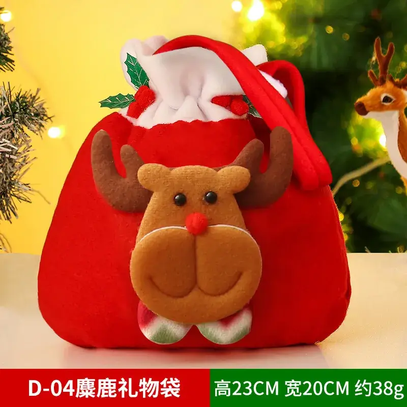 Christmas Apple Bag with Snowman Nose Decoration - Image 4