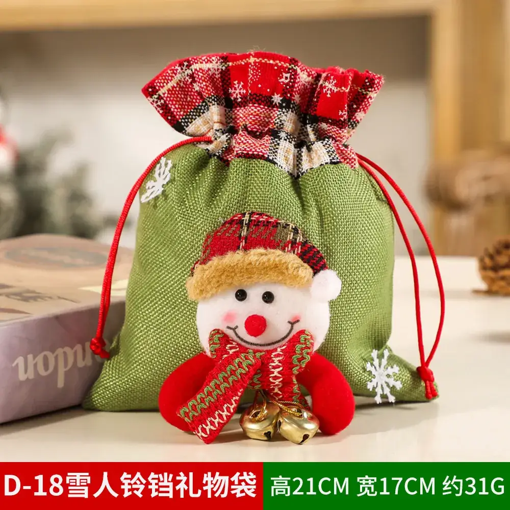 Christmas Apple Bag with Snowman Nose Decoration - Image 5
