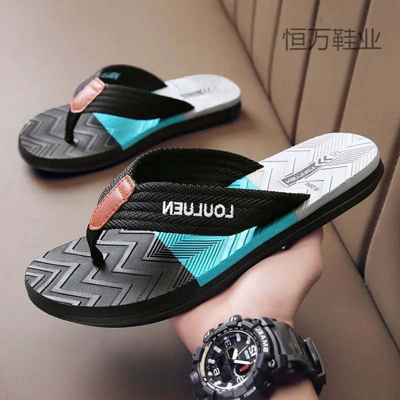 Fujian big manufacturers 2023 Summer new slippers men's outdoor fashion casual beach men's flip flops batch hairpin - Image 6