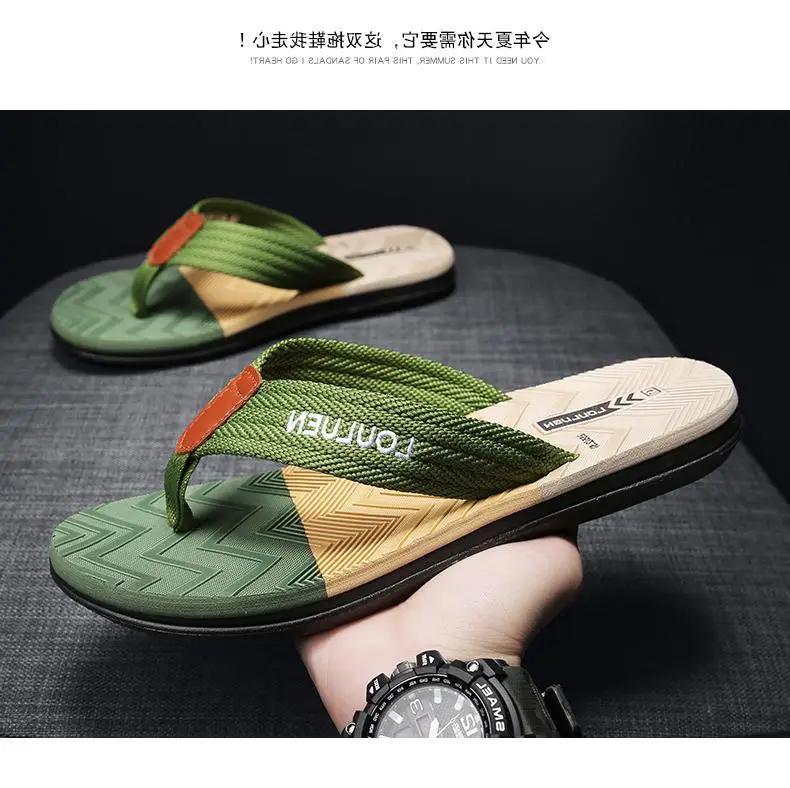 Fujian big manufacturers 2023 Summer new slippers men's outdoor fashion casual beach men's flip flops batch hairpin — feature 12