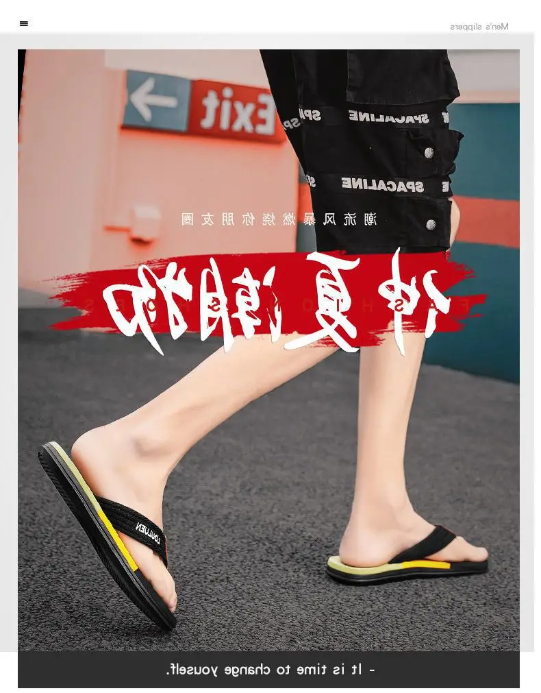 Fujian big manufacturers 2023 Summer new slippers men's outdoor fashion casual beach men's flip flops batch hairpin — feature 13