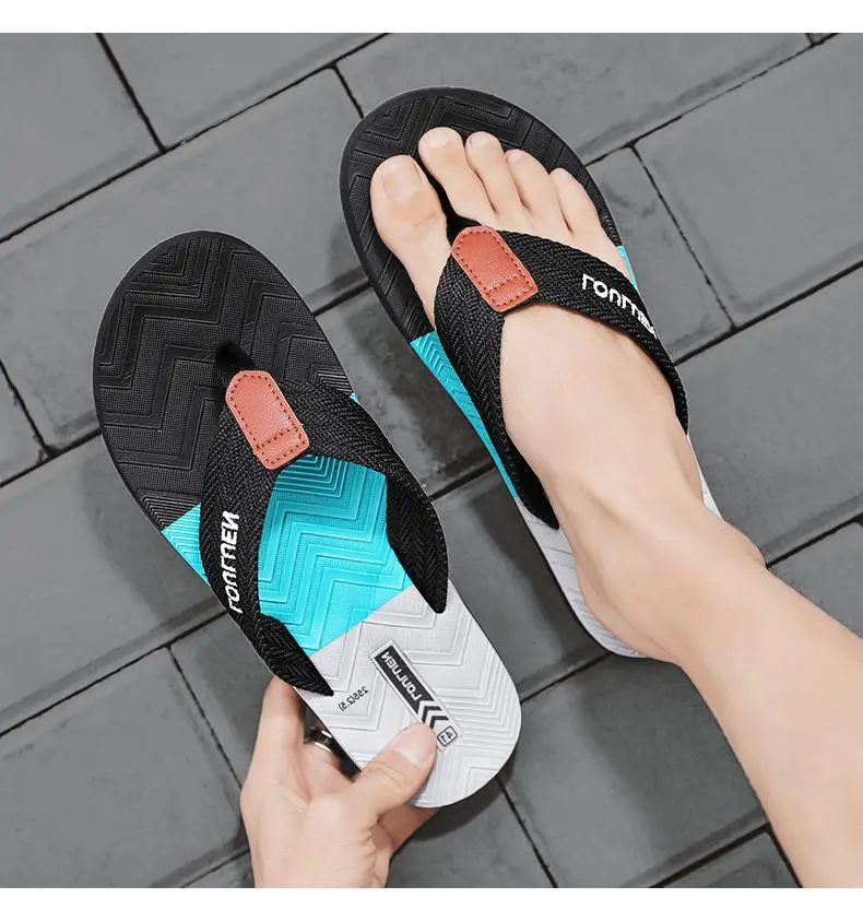 Fujian big manufacturers 2023 Summer new slippers men's outdoor fashion casual beach men's flip flops batch hairpin — feature 14