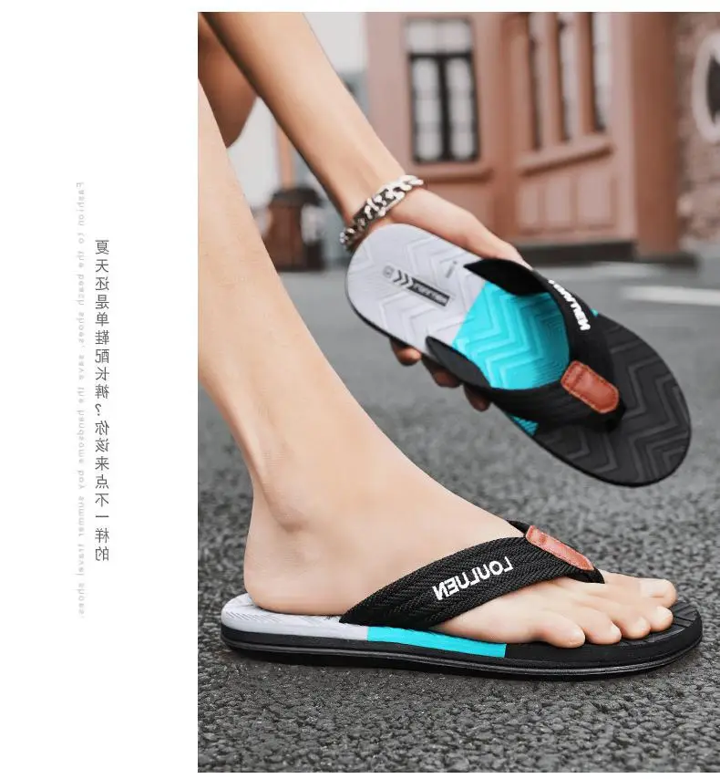 Fujian big manufacturers 2023 Summer new slippers men's outdoor fashion casual beach men's flip flops batch hairpin — feature 15