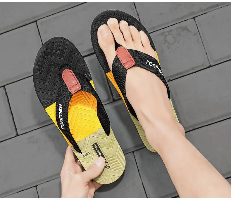 Fujian big manufacturers 2023 Summer new slippers men's outdoor fashion casual beach men's flip flops batch hairpin — feature 16