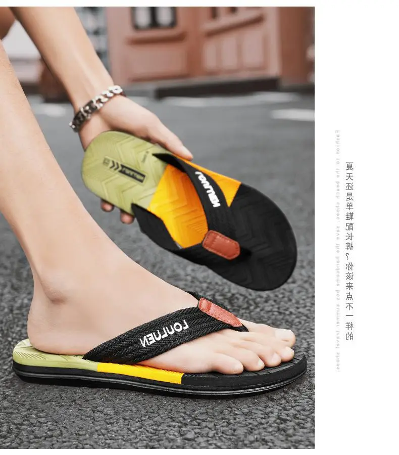 Fujian big manufacturers 2023 Summer new slippers men's outdoor fashion casual beach men's flip flops batch hairpin — feature 17