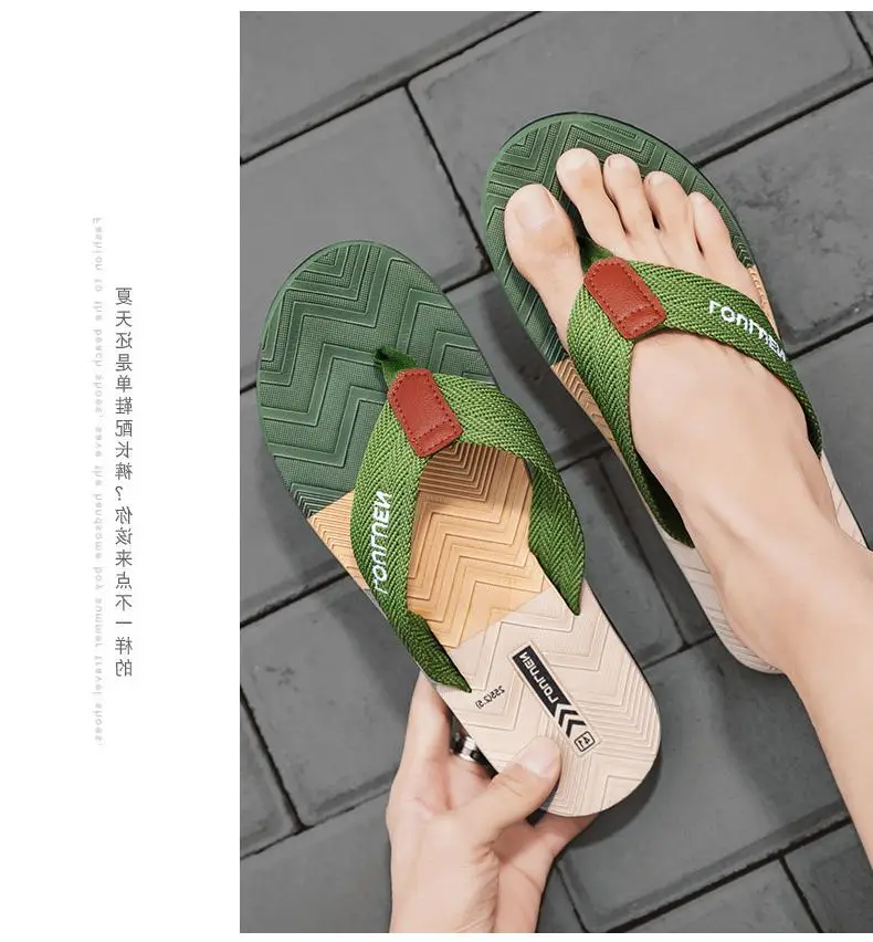 Fujian big manufacturers 2023 Summer new slippers men's outdoor fashion casual beach men's flip flops batch hairpin — feature 18