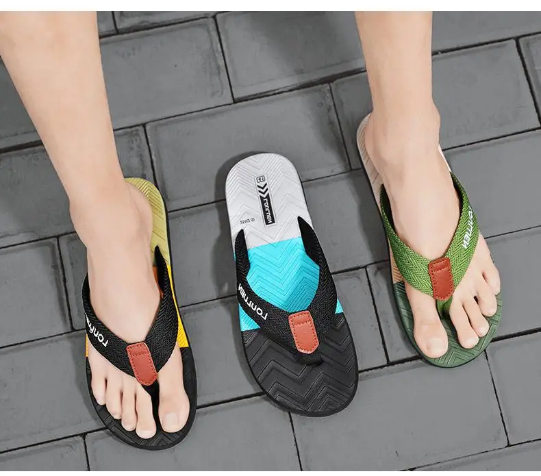 Fujian big manufacturers 2023 Summer new slippers men's outdoor fashion casual beach men's flip flops batch hairpin — feature 19