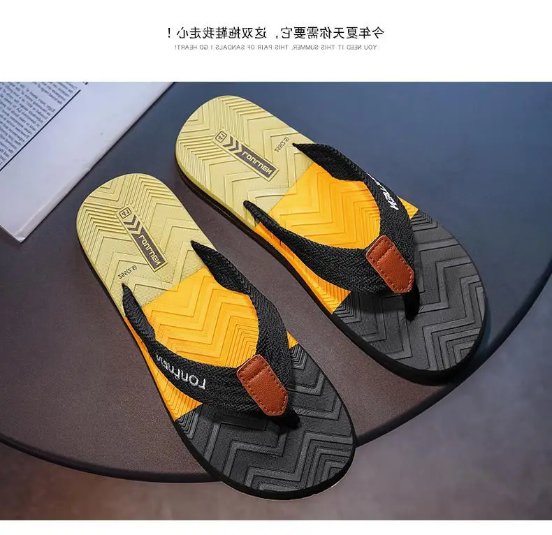 Fujian big manufacturers 2023 Summer new slippers men's outdoor fashion casual beach men's flip flops batch hairpin — feature 4
