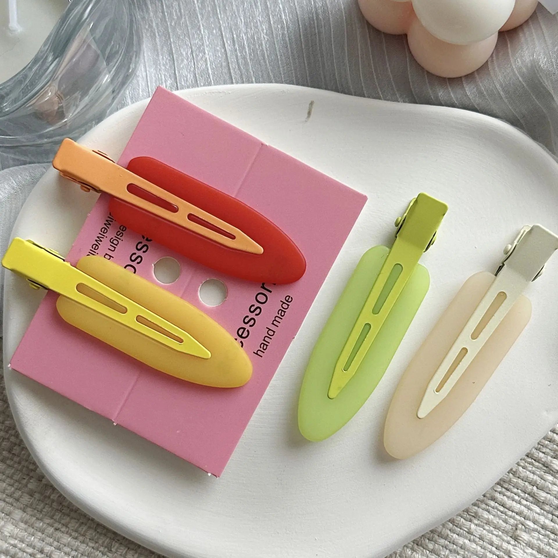 Japanese Korean Sweet Candy Color Hair Clips Non-Pressure Age-Reducing