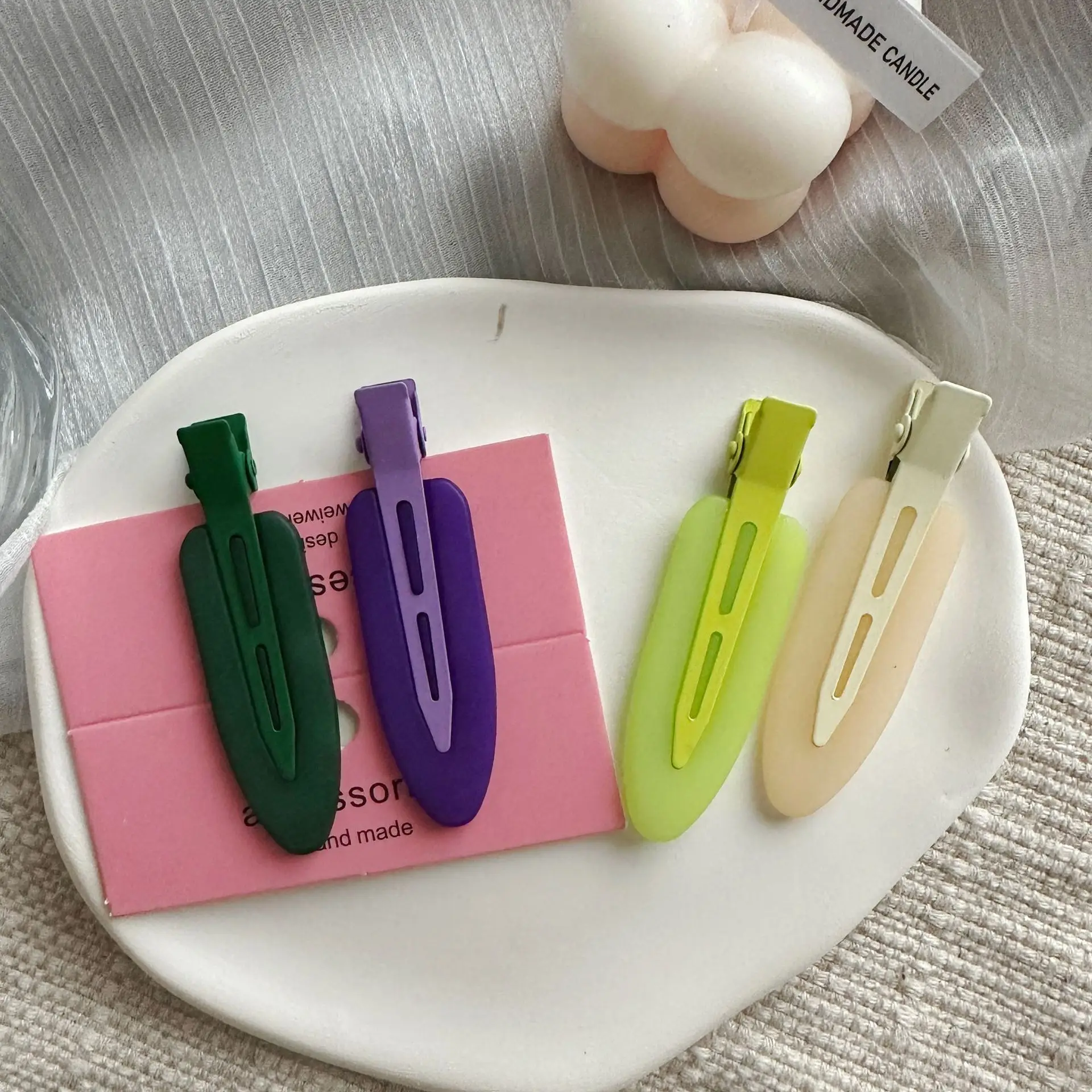 Japanese Korean Sweet Candy Color Hair Clips Non-Pressure Age-Reducing — feature 9