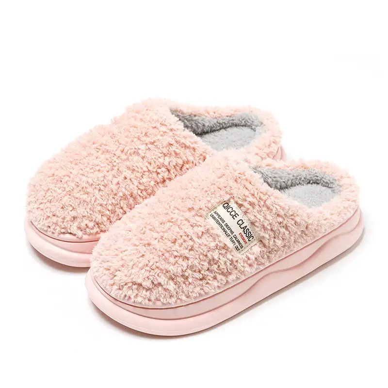 Women Fleece Slippers White Non-Slip Indoor Outdoor - Image 10