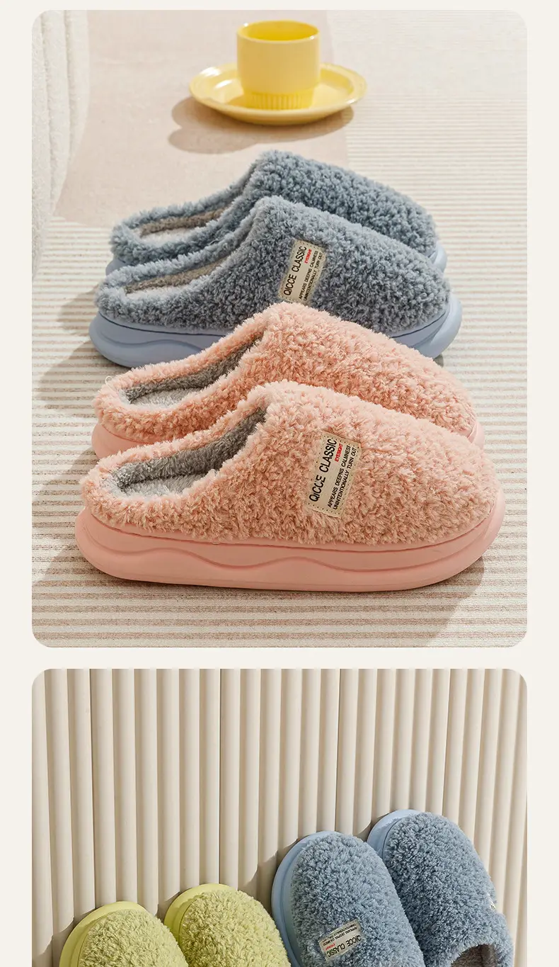 Women Fleece Slippers White Non-Slip Indoor Outdoor — feature 13
