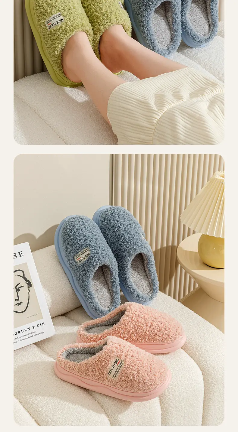 Women Fleece Slippers White Non-Slip Indoor Outdoor — feature 14