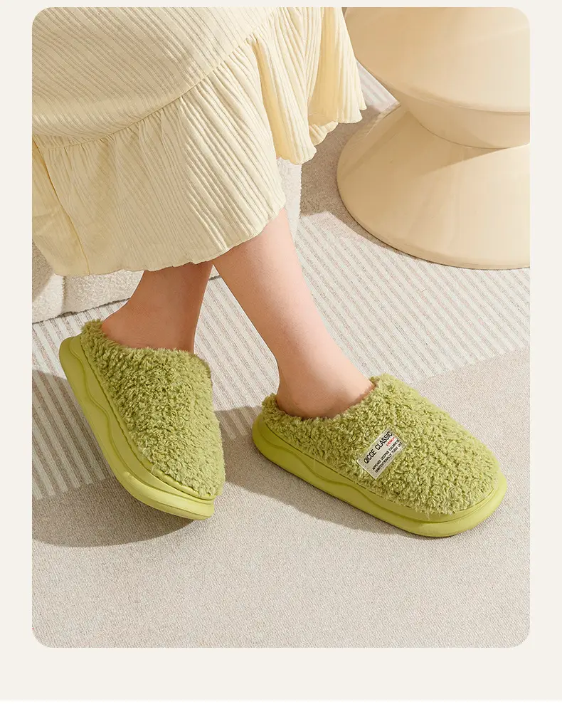 Women Fleece Slippers White Non-Slip Indoor Outdoor — feature 15