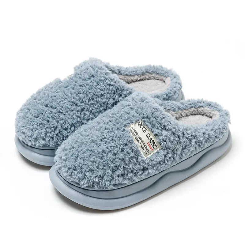 Women Fleece Slippers White Non-Slip Indoor Outdoor - Image 2