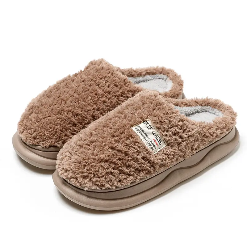 Women Fleece Slippers White Non-Slip Indoor Outdoor - Image 3