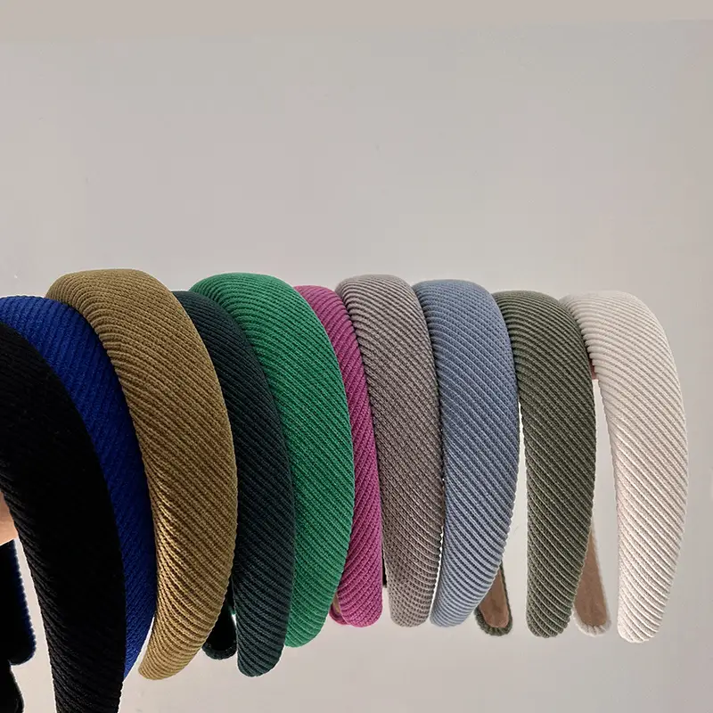 Black Ribbed Headband with Wide Edge for Hair Styling - Image 12