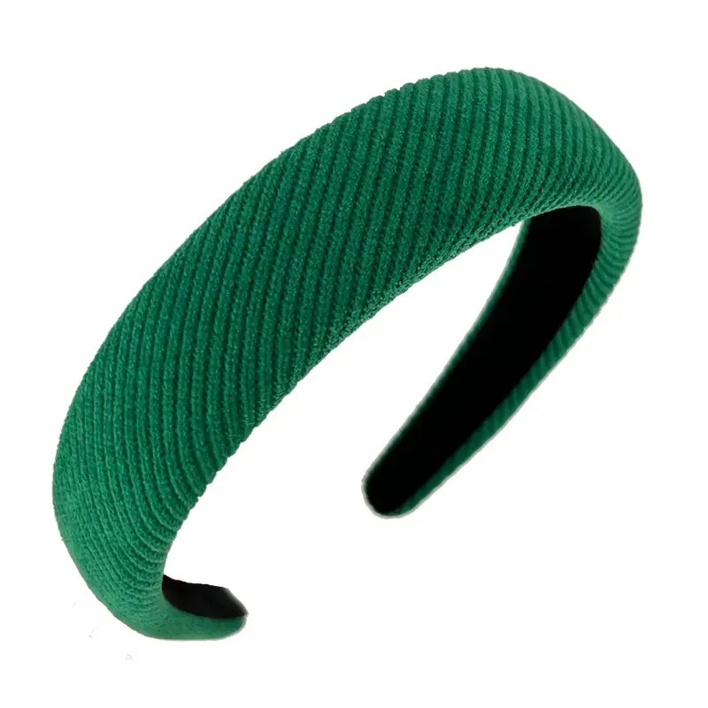 Black Ribbed Headband with Wide Edge for Hair Styling - Image 15