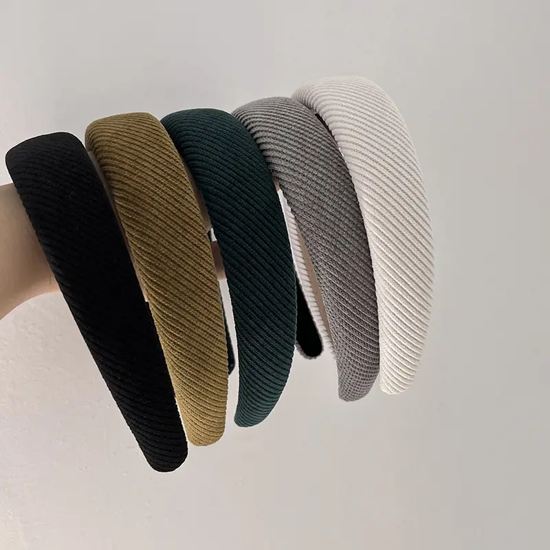 Black Ribbed Headband with Wide Edge for Hair Styling — feature 11