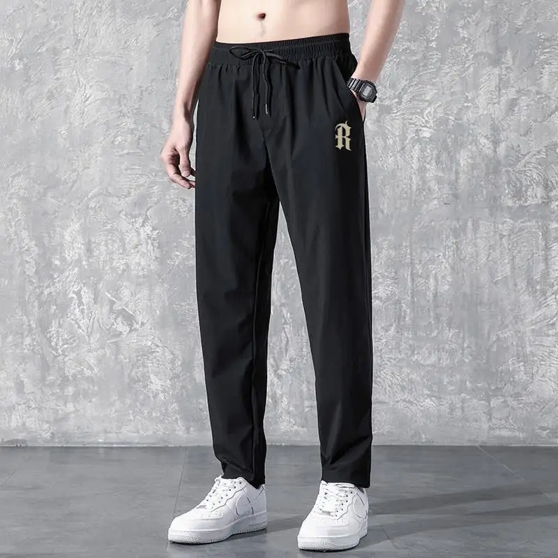 Men Black Slimming Ankle Pants Korean Style Plus Size - Image 2
