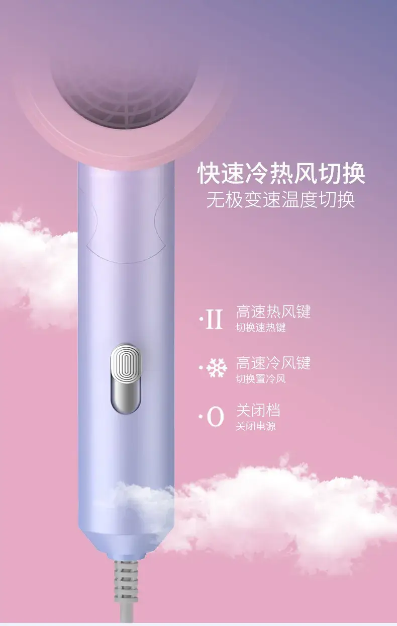 Electric Hair Dryer White High Power Student Hair Dryer — feature 17