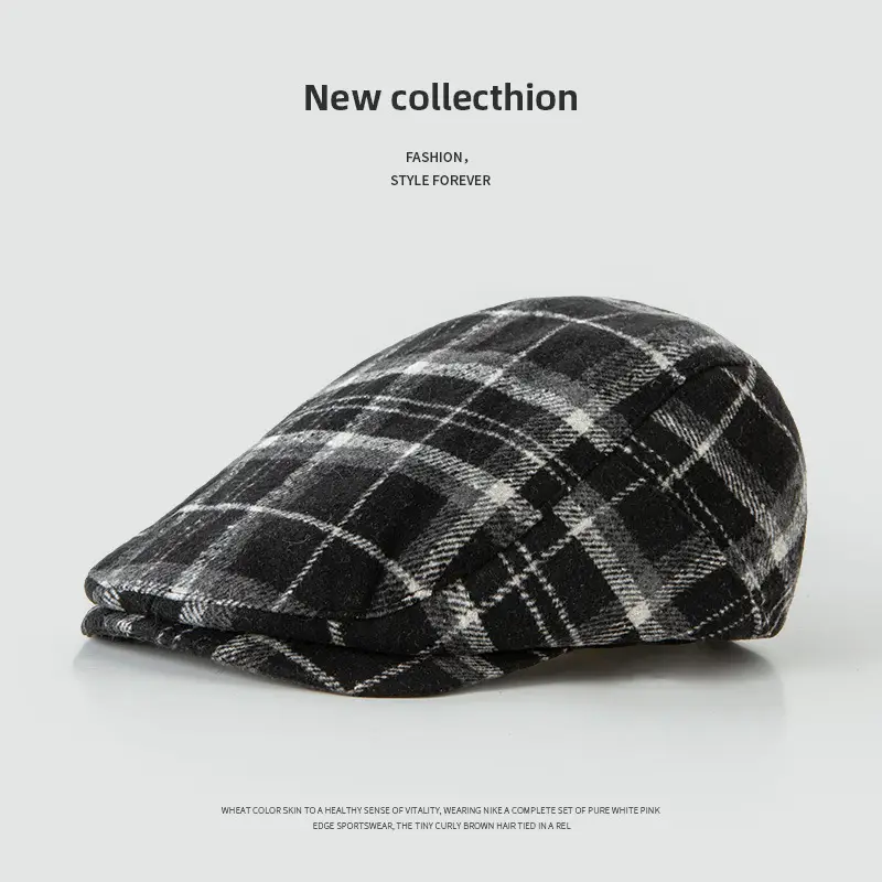 Black British Retro Forward Cap for Women