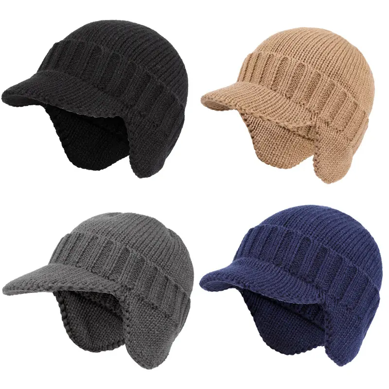 Winter Knitted Men's Hat with Warm Ear Protection - Image 13