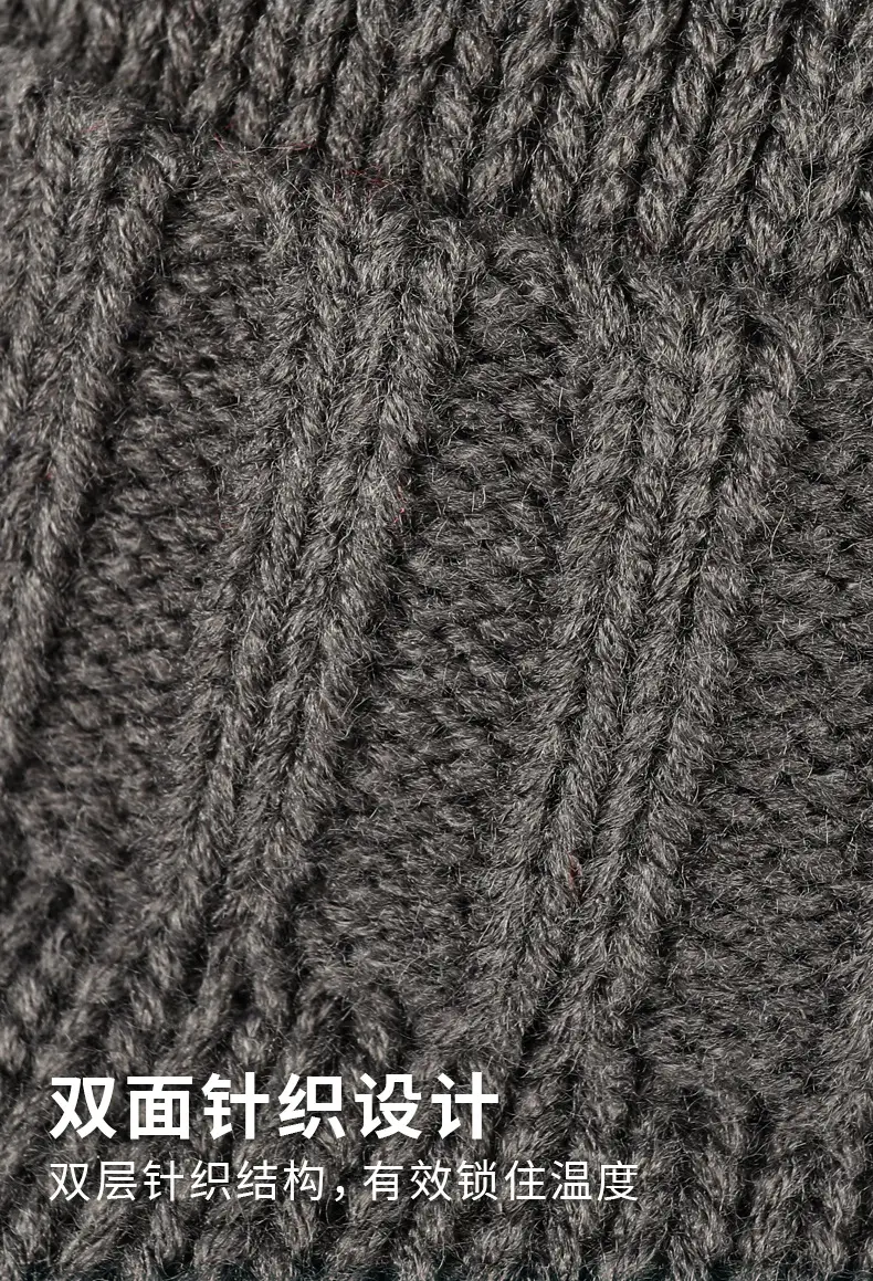 Winter Knitted Men's Hat with Warm Ear Protection — feature 3
