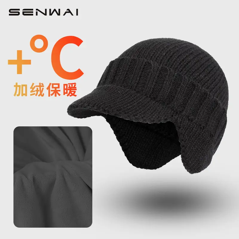 Winter Knitted Men's Hat with Warm Ear Protection - Image 5