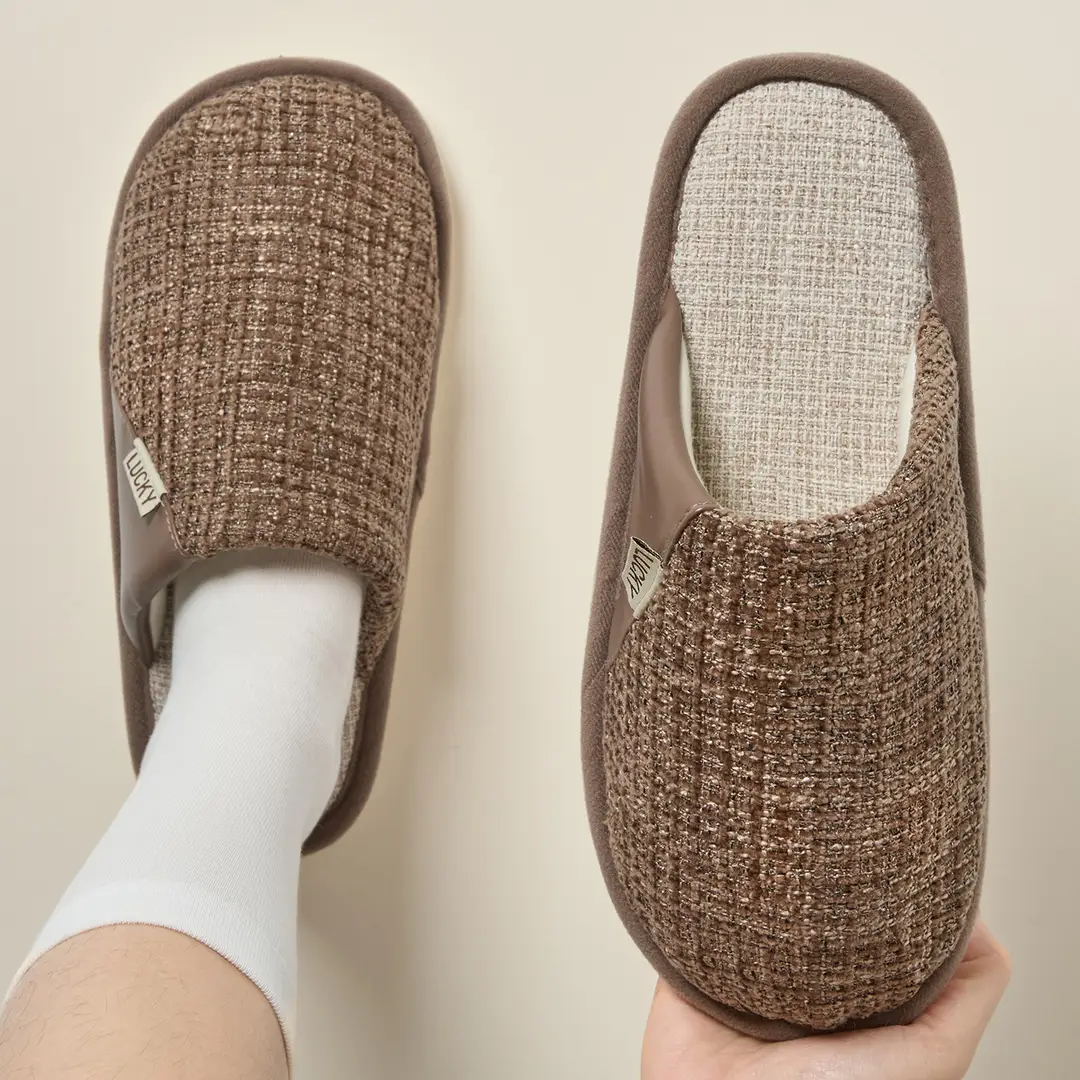 Cotton Slippers Women's Winter Wholesale Home Indoor Baotou Couple Floor Household Warm Non-slip Plush Cotton Slippers for Men - Image 7