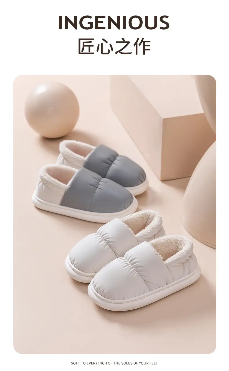 Women's Cotton Slippers Winter New Indoor Home Waterproof Thick Bottom Non-slip Warm Bag for Couple Women's Cotton Shoes — feature 14