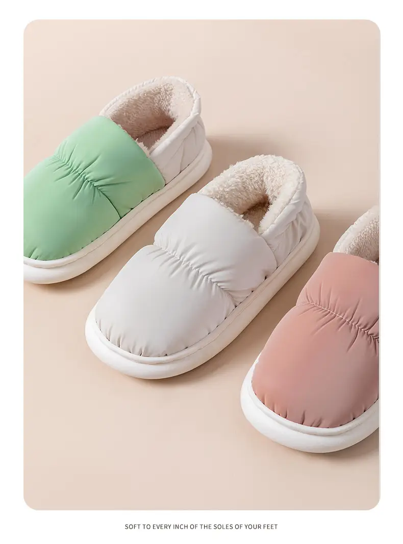 Women's Cotton Slippers Winter New Indoor Home Waterproof Thick Bottom Non-slip Warm Bag for Couple Women's Cotton Shoes — feature 15