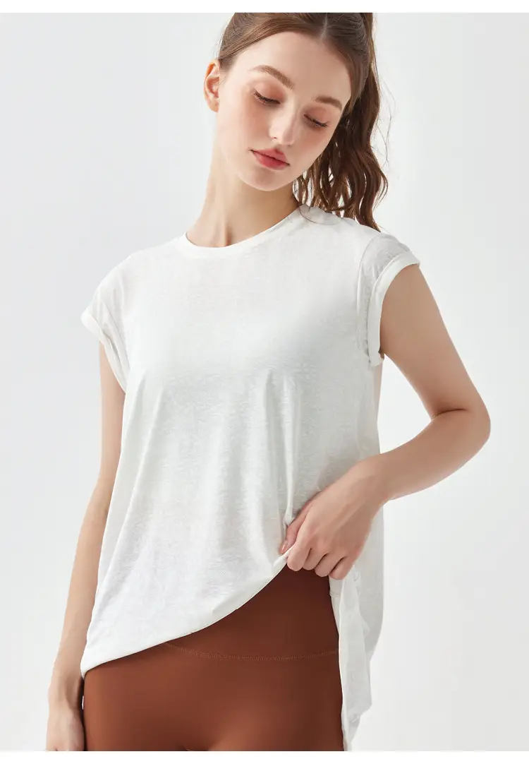 Women's Light Green Yoga T-Shirt with Back Tie Closure — feature 9