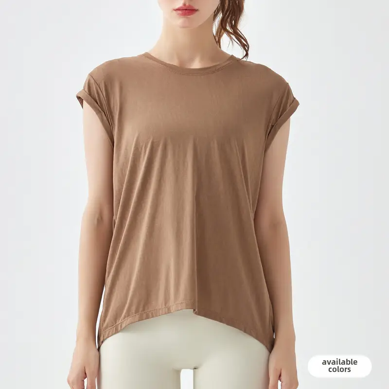 Women's Light Green Yoga T-Shirt with Back Tie Closure - Image 16