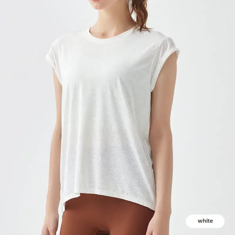 Women's Light Green Yoga T-Shirt with Back Tie Closure - Image 6