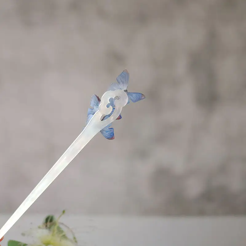 Blue Butterfly Acetic Acid Hairpin for Women - Image 4