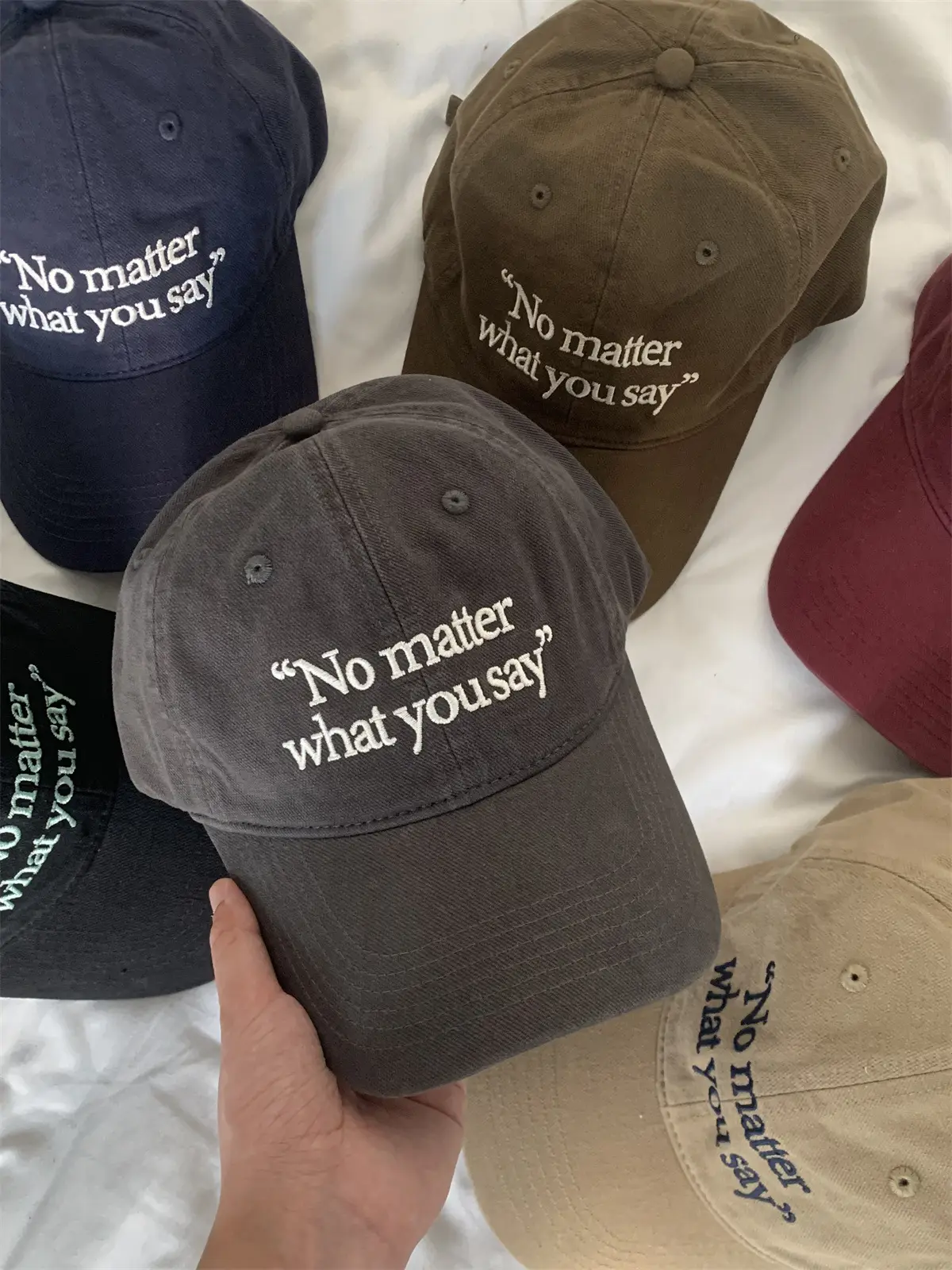 No Mialt With You Brown Baseball Cap — feature 5