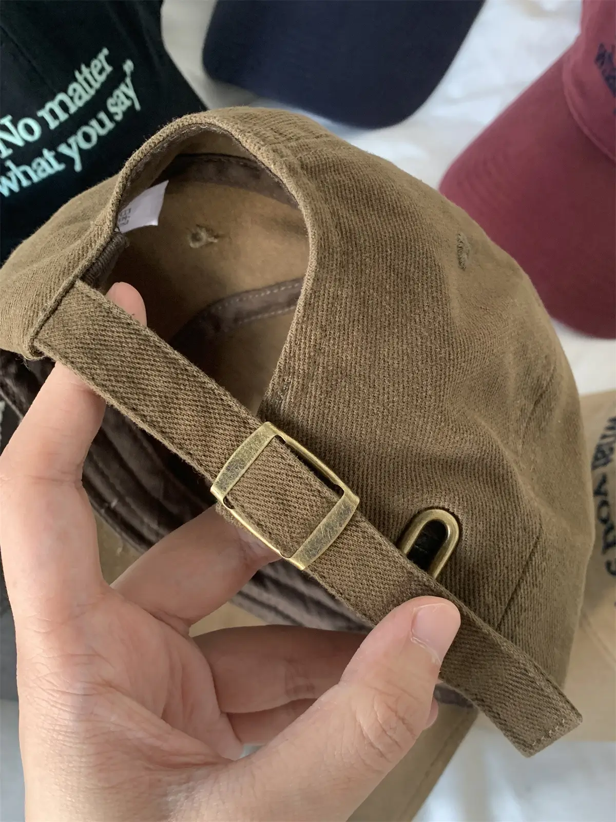 No Mialt With You Brown Baseball Cap — feature 6