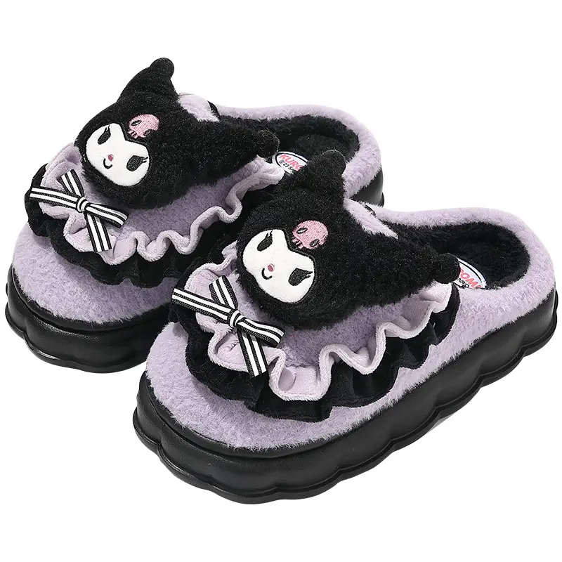 Cotton Slippers Women's Winter Cute Yugui Dog Warm Home Indoor Non-slip Thick Bottom Dung Sense Cartoon Cotton Shoes Wholesale