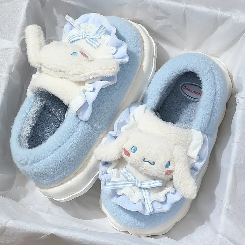 Cotton Slippers Women's Winter Cute Yugui Dog Warm Home Indoor Non-slip Thick Bottom Dung Sense Cartoon Cotton Shoes Wholesale