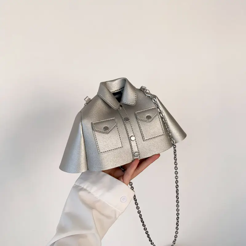 Women's Cream Shoulder Bag with Chain Strap 2023 - Image 3