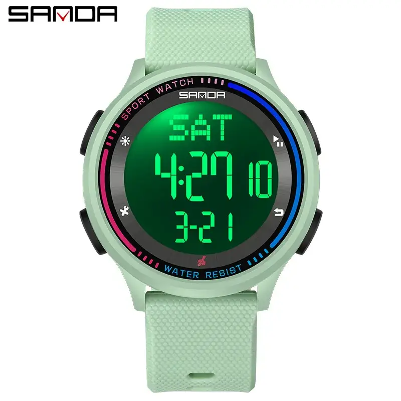 Sanda Ultra-Thin Digital Watch for Men Women Waterproof Multi-Function