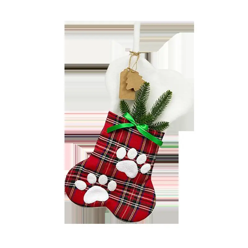 2023 Christmas Bone Socks Plaid Red White — feature 10