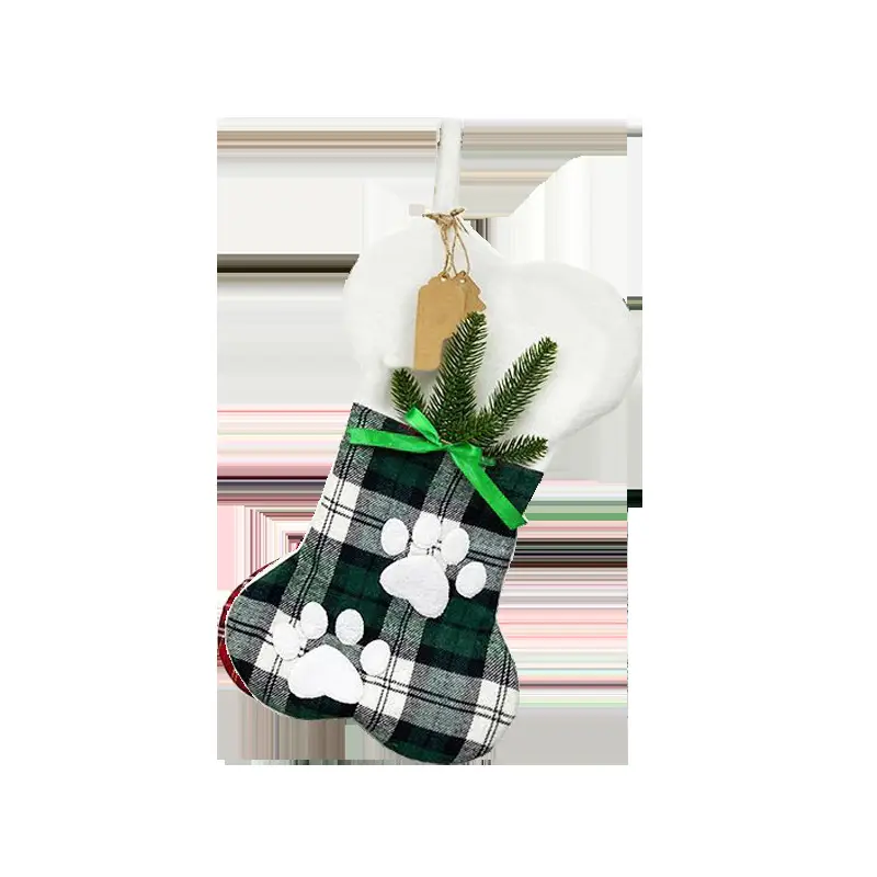 2023 Christmas Bone Socks Plaid Red White — feature 11