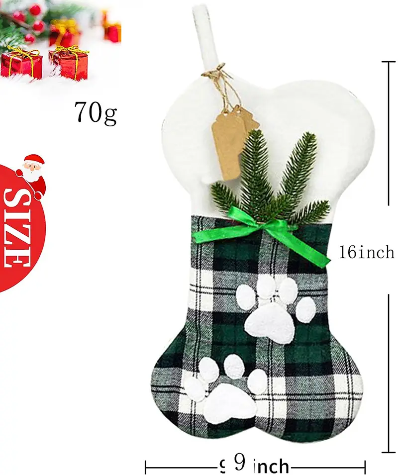 2023 Christmas Bone Socks Plaid Red White — feature 2