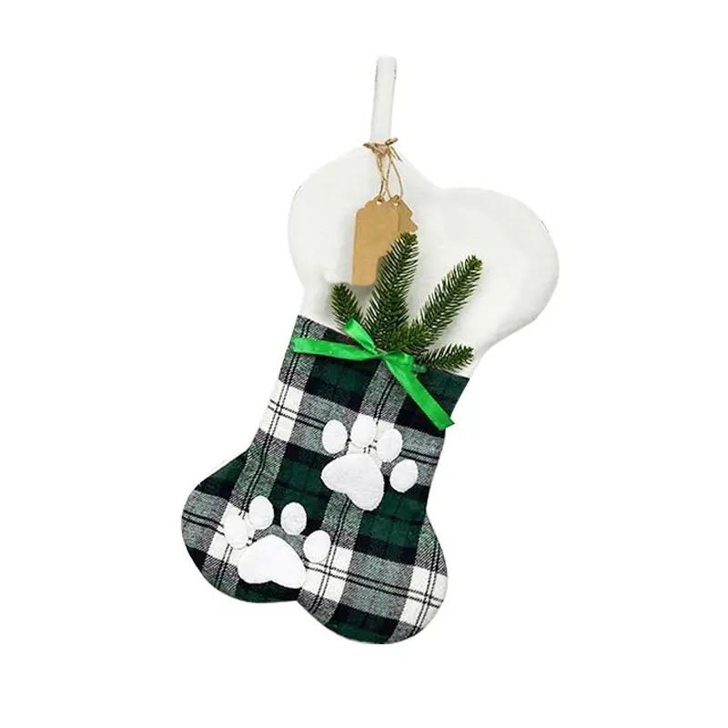 2023 Christmas Bone Socks Plaid Red White — feature 5