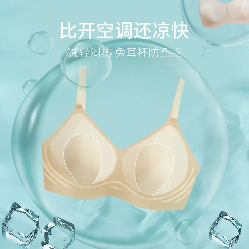 Wireless Seamless Bra for Women, Thin Backless, Breathable Bunny Ear Cup, Seamless Push-Up - Image 6