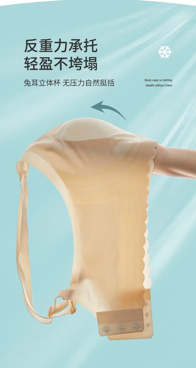 Wireless Seamless Bra for Women, Thin Backless, Breathable Bunny Ear Cup, Seamless Push-Up — feature 13